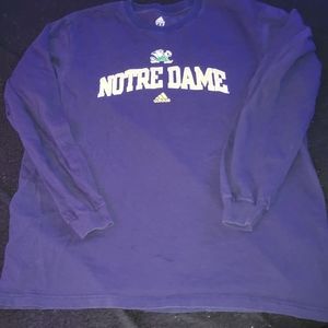 Vintage Adidas Notre Dame Football Long Sleeve Shirt